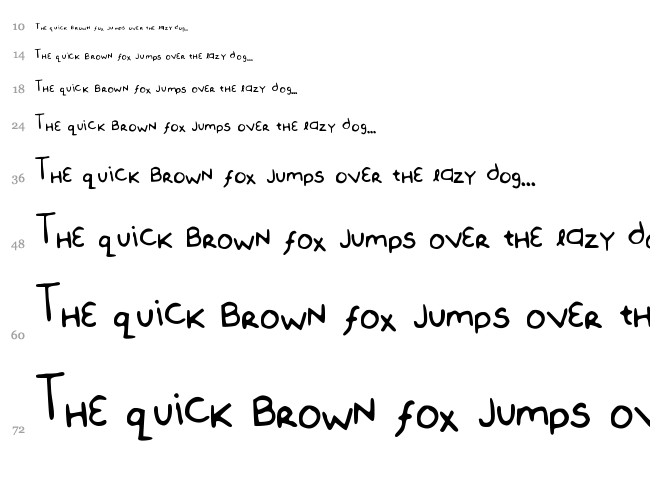 Bean Beany font waterfall